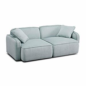 Travie Sea Blue Performance Corduroy Velvet Modular Loveseat by TOV Furniture