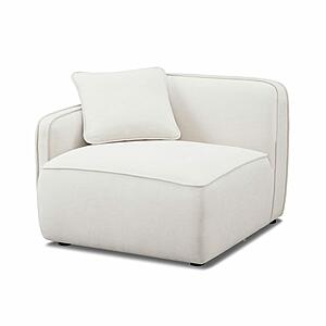 Travie Sand Upcycled Linen LAF Corner Chair by TOV Furniture
