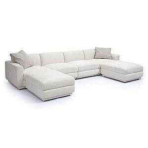 Perry Cream Chenille Modular U-Sectional by TOV Furniture