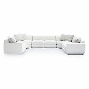 Perry Cream Chenille Modular Large U-Sectional by TOV Furniture