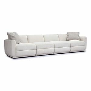 Perry Cream Chenille Modular Long Sofa by TOV Furniture