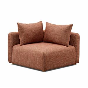 Hangover Sedona Red Textured Fabric Modular Corner Chair by TOV Furniture