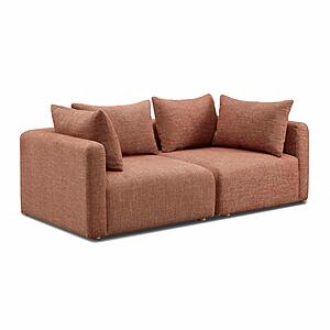Hangover Sedona Red Textured Fabric Loveseat by TOV Furniture