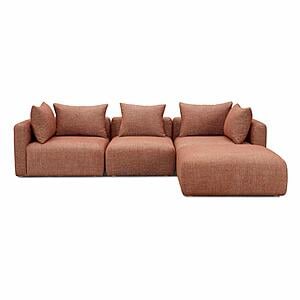 Hangover Sedona Red Textured Fabric 4-Piece Modular Sectional by TOV Furniture
