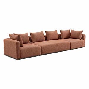 Hangover Sedona Red Textured Fabric 145 inch Long Sofa by TOV Furniture