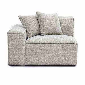 Mindy Taupe Chenille Basketweave LAF Corner Chair by TOV Furniture