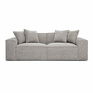 Mindy Taupe Chenille Basketweave Modular Loveseat by TOV Furniture