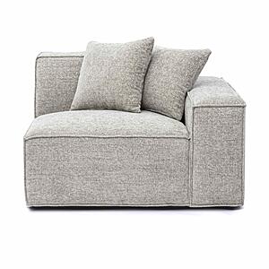 Mindy Taupe Chenille Basketweave RAF Corner Chair by TOV Furniture