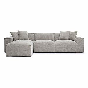 Mindy Taupe Chenille Basketweave Modular Sectional by TOV Furniture