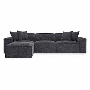 Mindy Charcoal Chenille Basketweave Modular Sectional by TOV Furniture