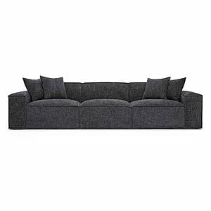 Mindy Charcoal Chenille Basketweave Modular Sofa by TOV Furniture