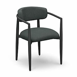 Annika Black Textured Outdoor Dining Arm Chair by TOV Furniture
