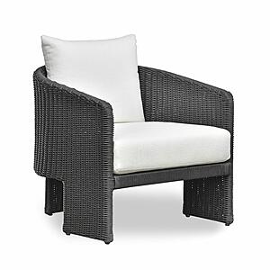Alexa Black Rattan Performance Fabric Outdoor Armchair by TOV Furniture