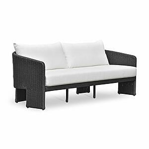 Alexa Black Rattan Performance Fabric Outdoor Sofa by TOV Furniture