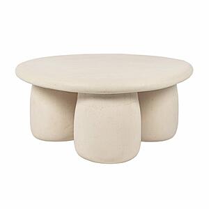 Rahul Cream Round Coffee Table by TOV Furniture