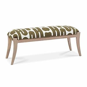 Arielle Olive & White Embroidered Bench by TOV Furniture