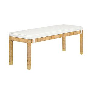 Amara Natural Woven Rattan Bench by TOV Furniture