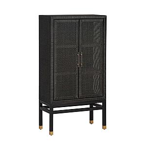 Amara Charcoal Woven Rattan Cabinet by TOV Furniture