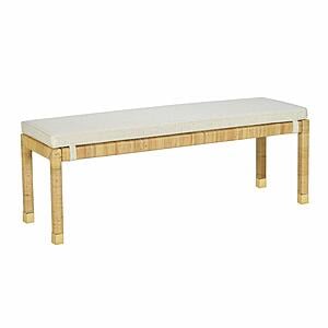 Amara Cream Linen Bench by TOV Furniture