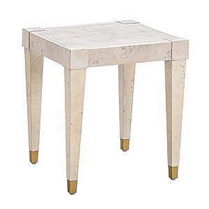 Brandyss White Burl End Table by TOV Furniture