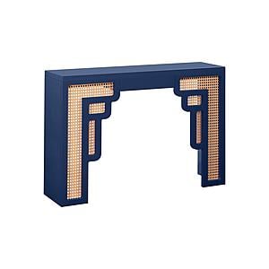 Suzie Navy & Rattan Console Table by TOV Furniture