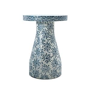 Halio Blue Floral Shell Side Table by TOV Furniture