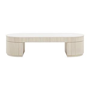 Bella Cream Oval Coffee Table by TOV Furniture