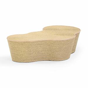Slab Natural Seagrass Coffee Table by TOV Furniture