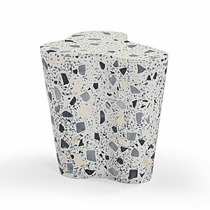 Slab Black & White Riverbed Terrazzo Indoor/Outdoor Side Table by TOV Furniture