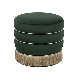 Lakka Green Velvet Ottoman by TOV Furniture