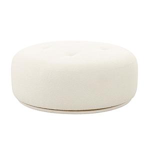 Fickle Cream Boucle Swivel Ottoman by TOV Furniture