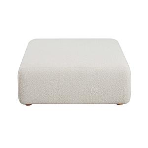 Hangover Cream Boucle Ottoman by TOV Furniture