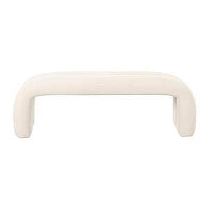 Leigh Cream Velvet Channeled Bench by TOV Furniture