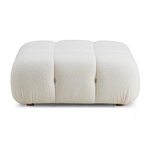 Calliope Cream Vegan Shearling Modular Ottoman by TOV Furniture