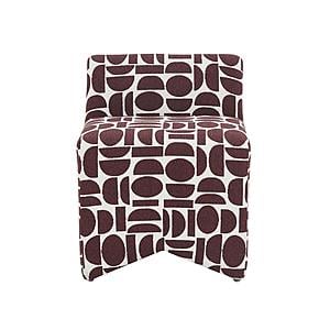 Pippa Merlot Geometric Jacquard Weave Stool by TOV Furniture