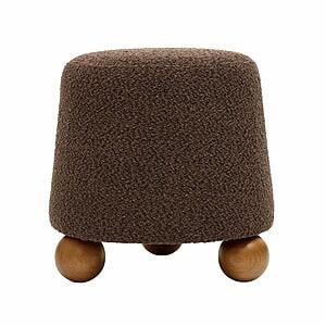 Jaine Chocolate Brown Boucle Stool by TOV Furniture