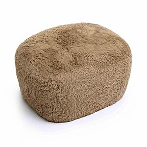 Britt Dark Taupe Vegan Shearling Ottoman by TOV Furniture