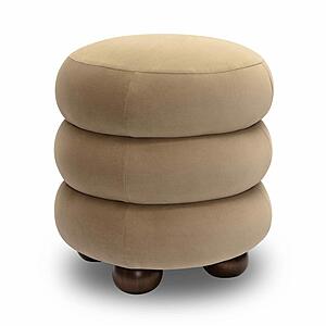 Stefanie Taupe Velvet Ottoman by TOV Furniture