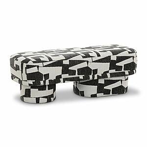 Lena Black and White Jacquard Bench by TOV Furniture