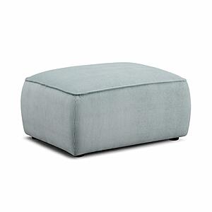 Travie Sea Blue Performance Corduroy Velvet Ottoman by TOV Furniture