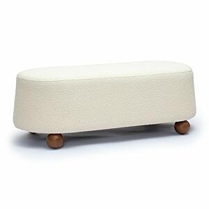 Jaine Cream Boucle Large Ottoman by TOV Furniture