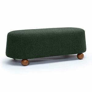 Jaine Forest Green Boucle Large Ottoman by TOV Furniture