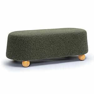 Jaine Forest Green Loose Mohair Large Ottoman by TOV Furniture