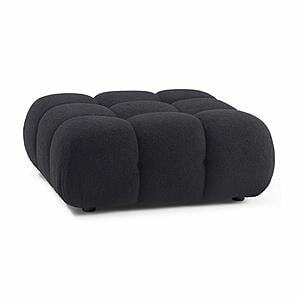 Calliope Black Vegan Shearling Modular Ottoman by TOV Furniture