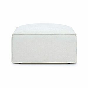 Mindy Cream Chenille Basketweave Ottoman by TOV Furniture