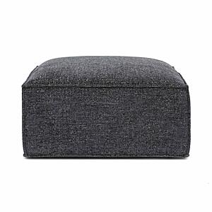Mindy Charcoal Chenille Basketweave Ottoman by TOV Furniture