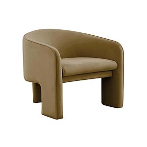 Marla Cognac Velvet Accent Chair by TOV Furniture