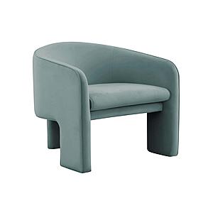 Marla Sea Blue Velvet Accent Chair by TOV Furniture