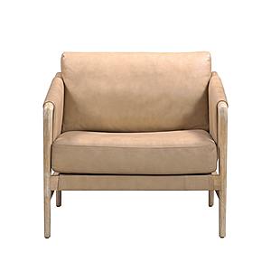 Chakka Tan Genuine Leather Accent Chair by TOV Furniture
