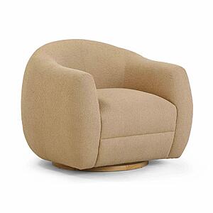 Judy Honey Boucle Swivel Chair by TOV Furniture